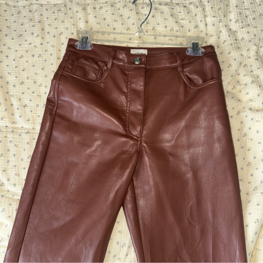 WILFRED BROWN LEATHER PANTS IN WOMENS SIZE 4